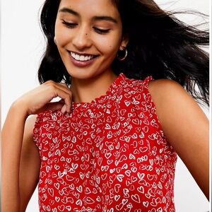 LOFT Heart Ruffle Top